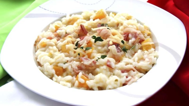 Ризотто с тыквой и беконом