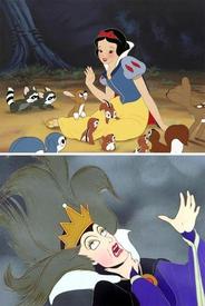 Образ диснеевской Белоснежки мультипликаторы срисовали с дочки своего коллеги - танцовщицы Марджори Селесты Белчер, а Злая Королева переняла черты актрисы Джоан Кроуфорд