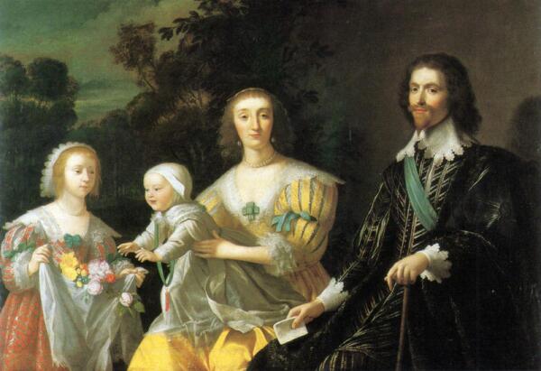 Gerard van Honthorst. The Duke of Buckingham and his Family, 1628, 145.4 × 198.1 cm, National Portrait Gallery London England