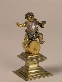 Вакх на бочке. Жемчуг, золото, серебро, эмаль, бриллианты, позолота, высота 9 см, Grünes Gewölbe