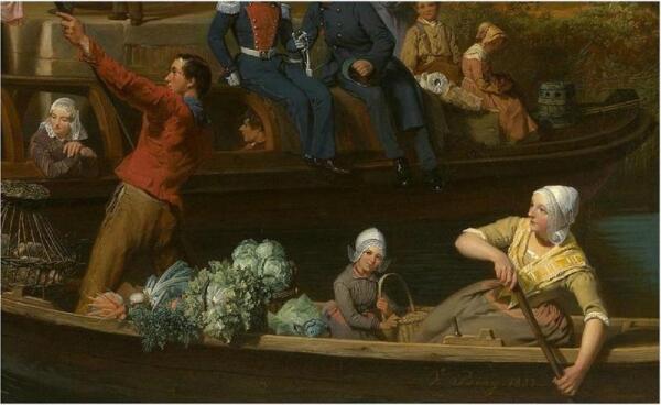 Валентин Бинг, Станция на канале в Утрехте, Фрагмент, «Крестьяне с товаром»