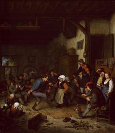 Адриан ван Остаде, Весельчаки в кабачке, 1674
