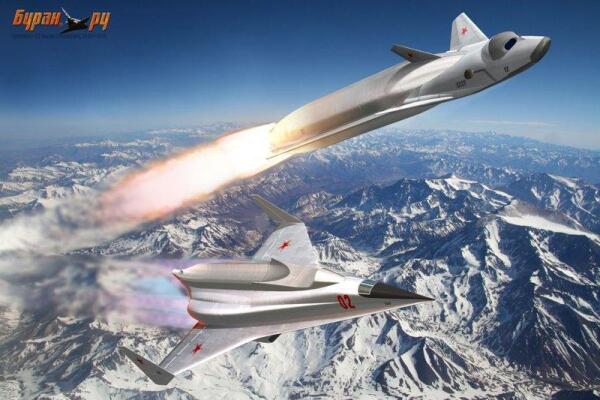 Старт космического истребителя системы Спираль. Разработка остановлена из-за переориентации на проект Буран. 