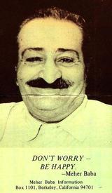 Постер с ликом и слоганом Мехер Бабы  