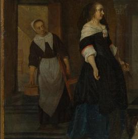 Габриэль Метсю, Визит к роженице, фрагмент «Служанка»