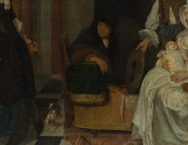 Габриэль Метсю, Визит к роженице, фрагмент «Колыбель»