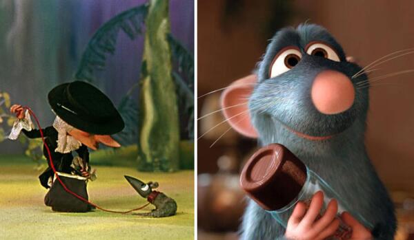 Ручная крыска Лариска старухи Шапокляк и милый крысёнок-кулинар Рататуй.