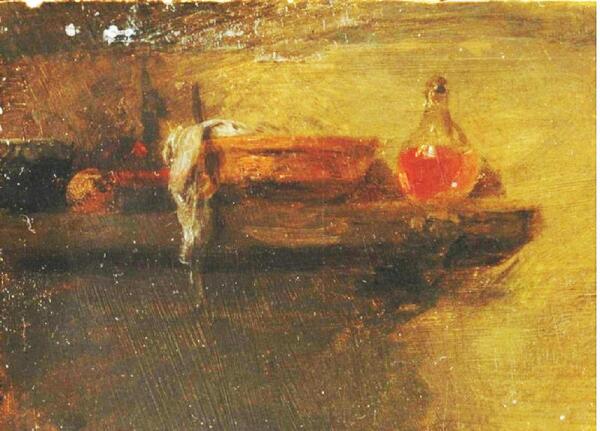 Адриан Браувер, Курильщики, фрагмент «Бутыль, миска, тряпка, череп»