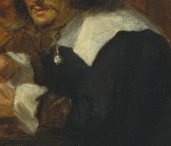 Адриан Браувер, Курильщики, фрагмент «Воротник, манжеты, брошь»