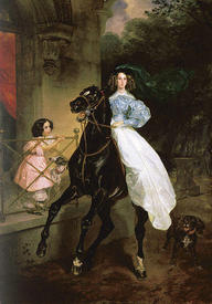 Дамское седло на картине Карла Брюллова «Всадница» (1832).