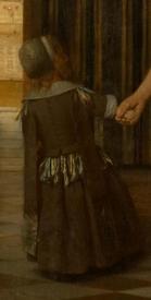 Питер де Хох, Женщина, ребенок и служанка, фрагмент «Одежда девочки»