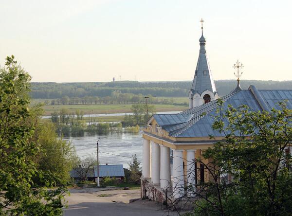 Касимов. Вид на Оку и здание торговых рядов