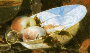 Виллем Кальф, «Роскошный натюрморт с сахарницей Гольбейна». Кто сделал сахарницу?