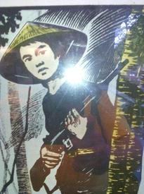 Плакат с вьетконговцем 60-х годов прошлого века. Красный партизан