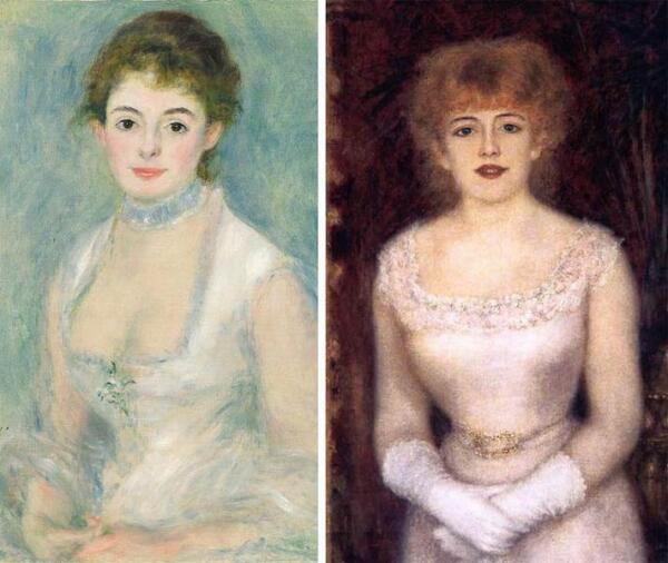 Мадам Анрио и актриса Жанна Самари на портретах Ренуара (1876, 1878).