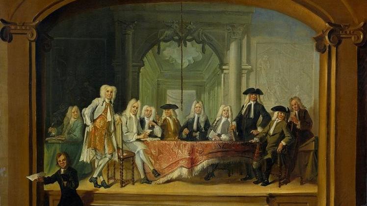 Корнелис Трост, Регенты католического детского дома в Амстердаме, 1729, 92х114 см, Rijksmuseum, Амстердам, Нидерланды