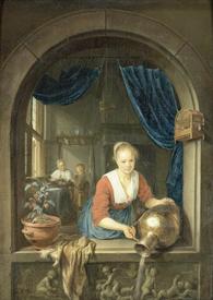 Герард Доу, Девушка у окна, 38х28, 1660,Музей Бойманса-ван Бёнингена, Роттердам, Нидерланды