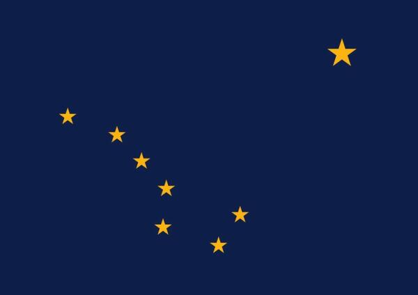 Флаг Аляски с изображением созвездия Большой Медведицы.