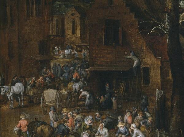 Ян Брейгель, Фламандский рынок и прачечная, фрагмент «Пекарня»