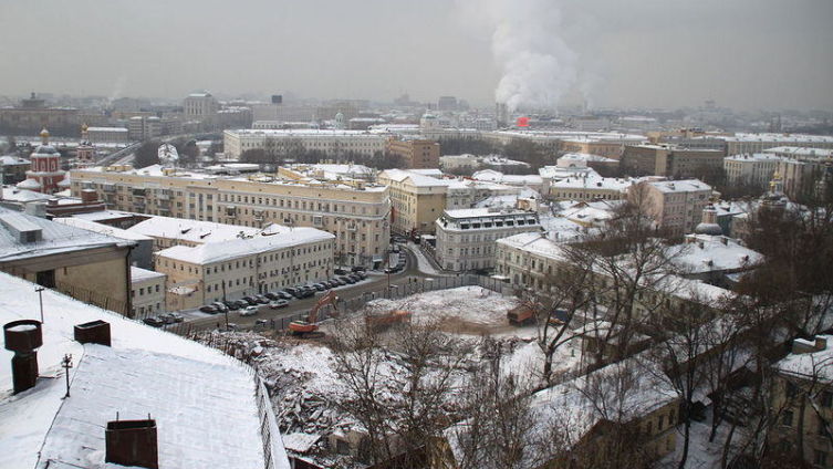 Хитровская площадь после сноса Электромеханического колледжа, январь 2010 года