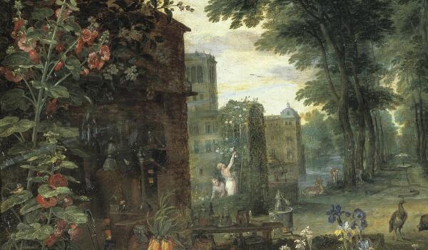 Питер Пауль Рубенс, Ян Брейгель Старший, Обоняние,фрагмент «Пейзаж»