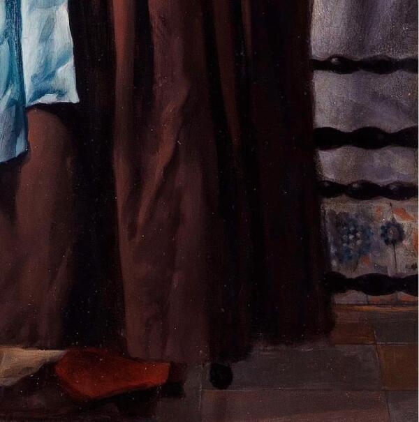 Габриэль Метсю, Женщина читает письмо, фрагмент «Цветные панельки»