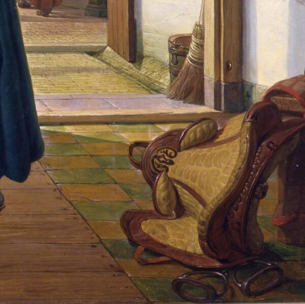  Абрахам ван Стрий, Гусар и служанка, фрагмент «Седло»