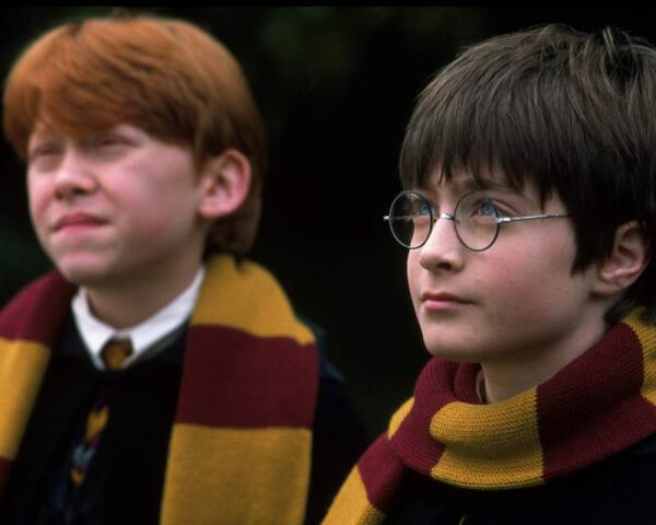 Академические шарфы у Рона Уизли и Гарри Поттера.