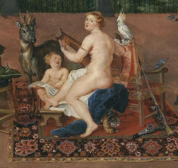 Ян Брейгель Старший, Слух, фрагмент «Венера и Купидон»