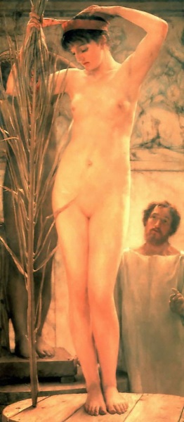  Альма-Тадема сэр Лоуренс, Скульптор и возле своей модели Венеры Эсквиллина, 1877, 86х196 см, частная коллекция