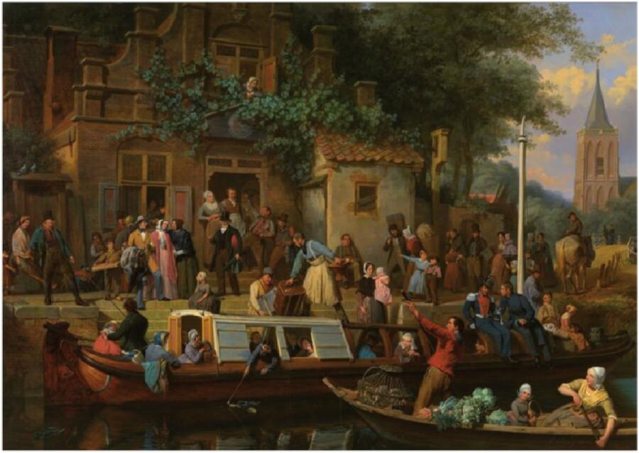 Валентин Бинг, Станция на канале в Утрехте, 1853, частная коллекция