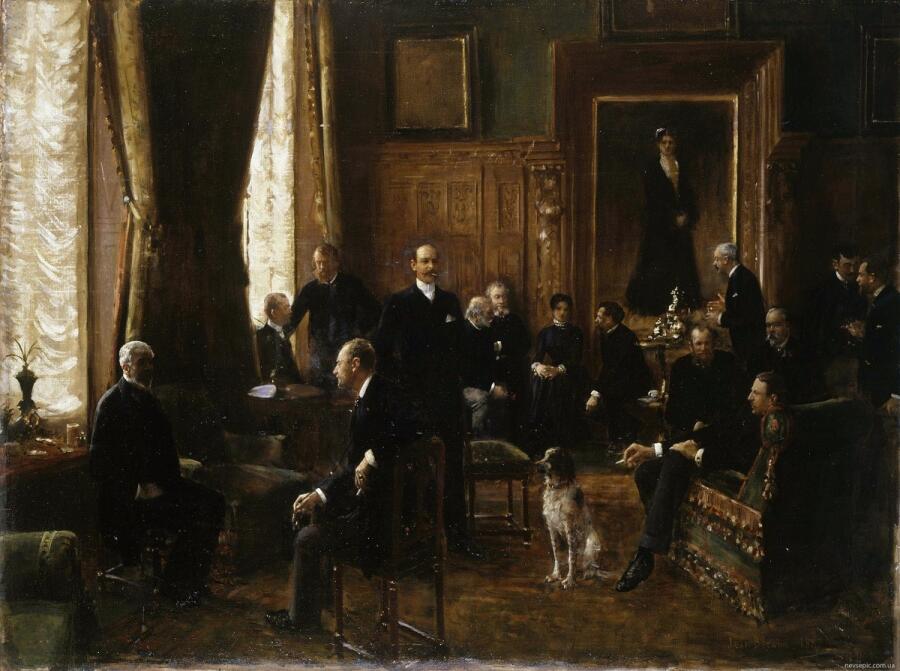 Жан Беро, Салон графини Потоцкой, 1877,  музей Карнивале, Париж, Франция