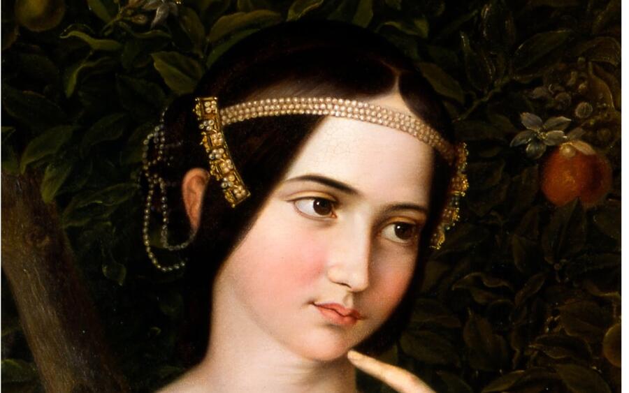 Мориц Даниэль Оппенгеймер, свадебный портрет Шарлотты Ротшильд, фрагмент