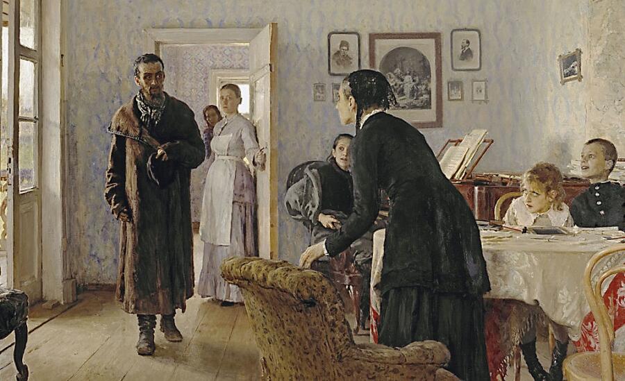 И. Репин, «Не ждали» (фрагмент), 1884—1888 гг.