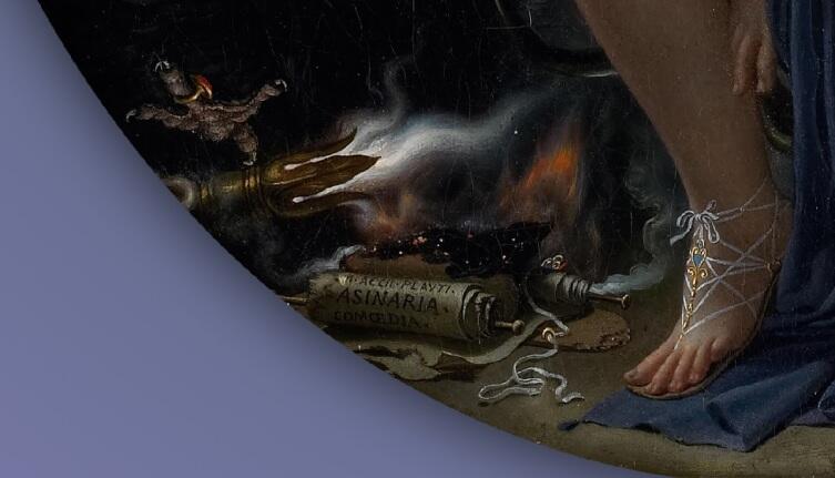 Мадемуазель Ланж в виде Данаи,  фрагмент Свиток пьесы "Асинария"