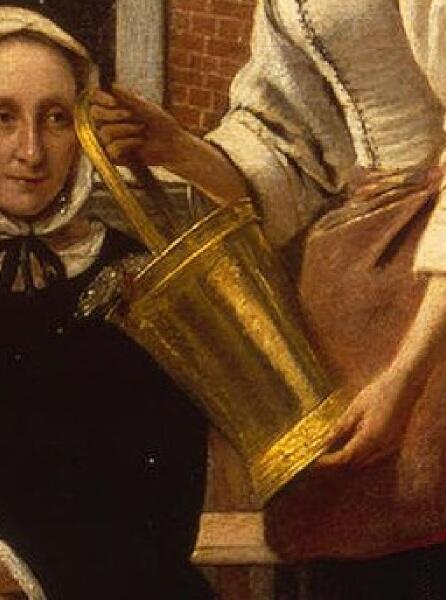 Питер де Хох,  Женщина и служанка, фрагмент 