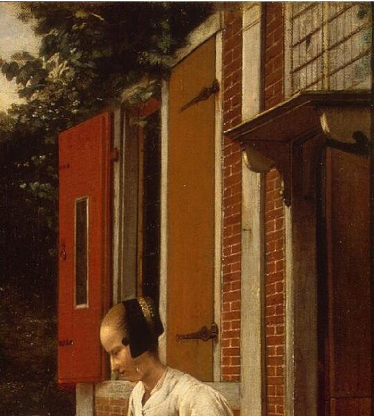 Питер де Хох,  Женщина и служанка, фрагмент 