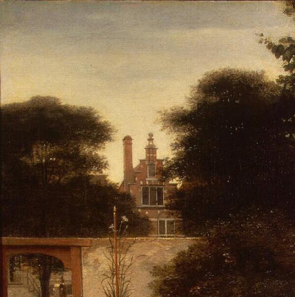 Питер де Хох,  Женщина и служанка, фрагмент 