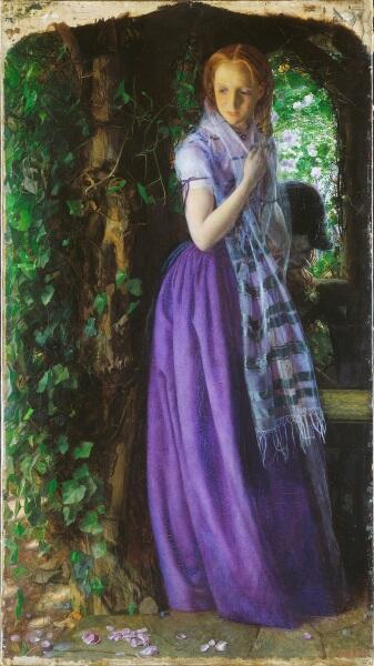Артур Хьюз, «Любовь в апреле», 1855 г., 89х50 см, галерея Тэйт, Лондон, Англия