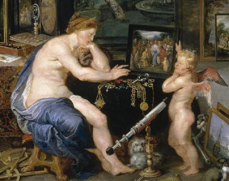 Рубенс, Ян Брейгель, «Зрение», фрагмент. Венера и Амур