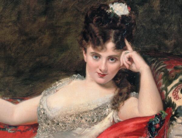 Каролюс-Дюран, «Портрет мадемуазель де Ланси», фрагмент, 1876 г.