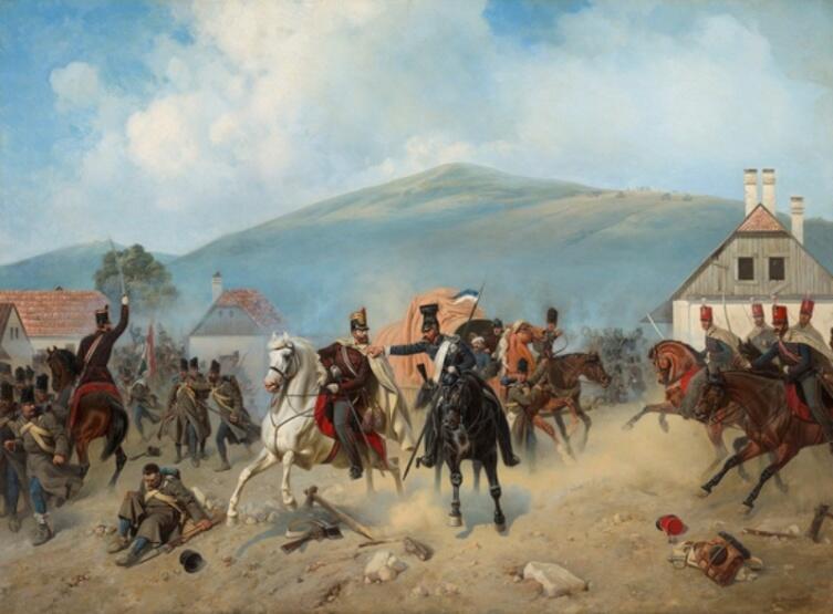 А. Виллевальде, «Атака русских улан во время Венгерской кампании 1848-1849 гг.», 1881 г.