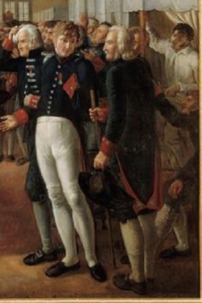 Александр Пауль Жозеф Верон (Верон-Беллекурт), «Визит Наполеона в Дом Инвалидов 11 февраля 1808 года», фрагмент "Офицеры Дома Инвалидов"