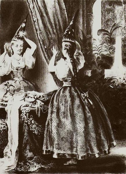 «Всё тихо, никого здесь нет; Никто на девушку не взглянет... А девушке в семнадцать лет Какая шапка не пристанет!» 