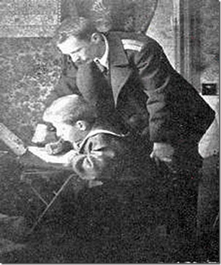 П. Шмидт с сыном Евгением