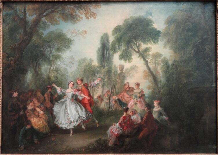 Николас Ланкре, «Танцует мадмуазель Камарго», 1730 г., 76×106 см, Национальная галерея искусств, Вашингтон, США