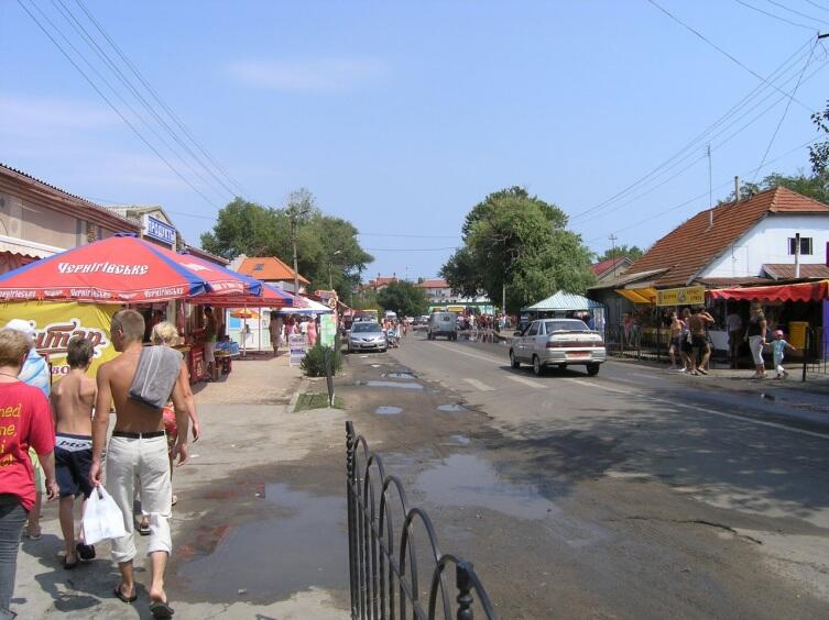 Район автовокзала поселка городского типа Затока