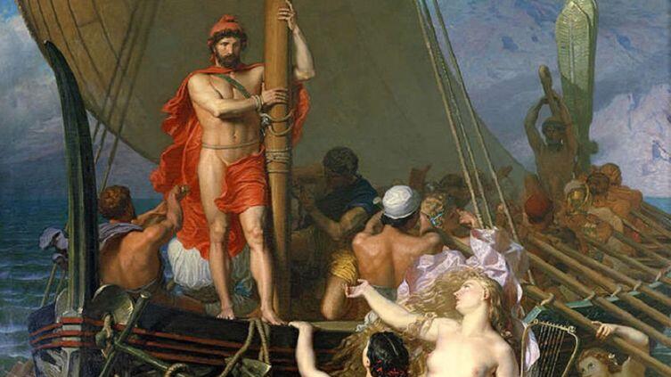 Leon Belly, «Одиссей и Сирены», фрагмент