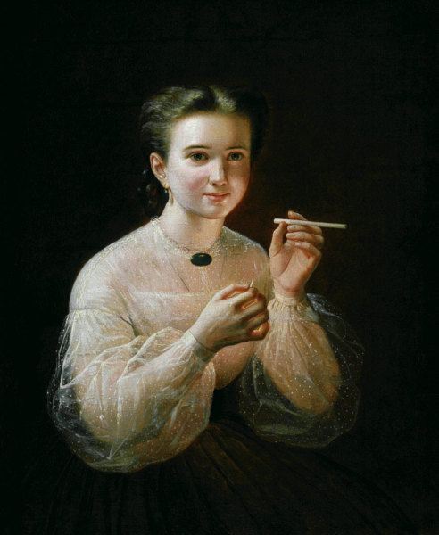 П. Е. Заболотский, «Девушка с папиросой», 1830-е гг.