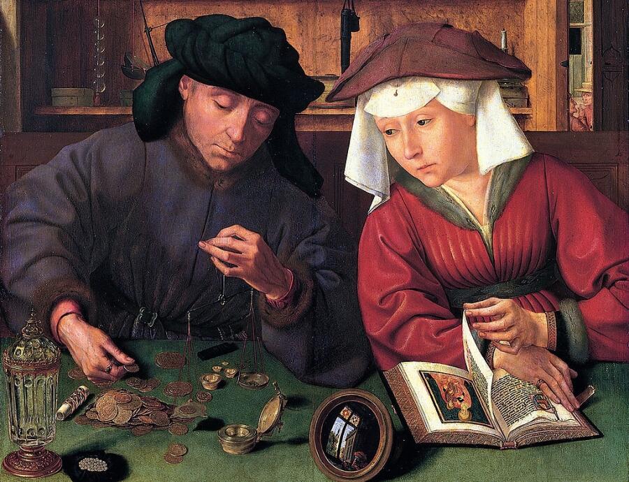 Квентин Массейс, «Меняла с женой», фрагмент, ок. 1514 г.